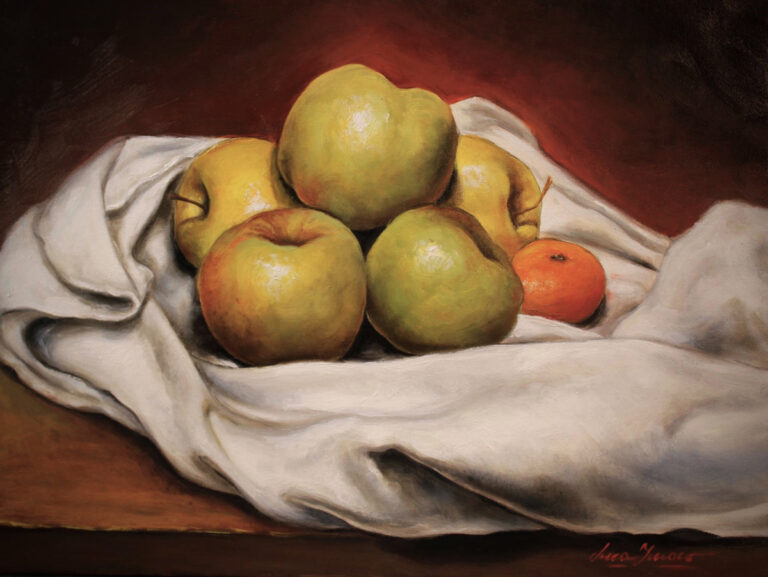 Luca Ferraro MELE 2023 - tempera gassa su tela - cm 40x30