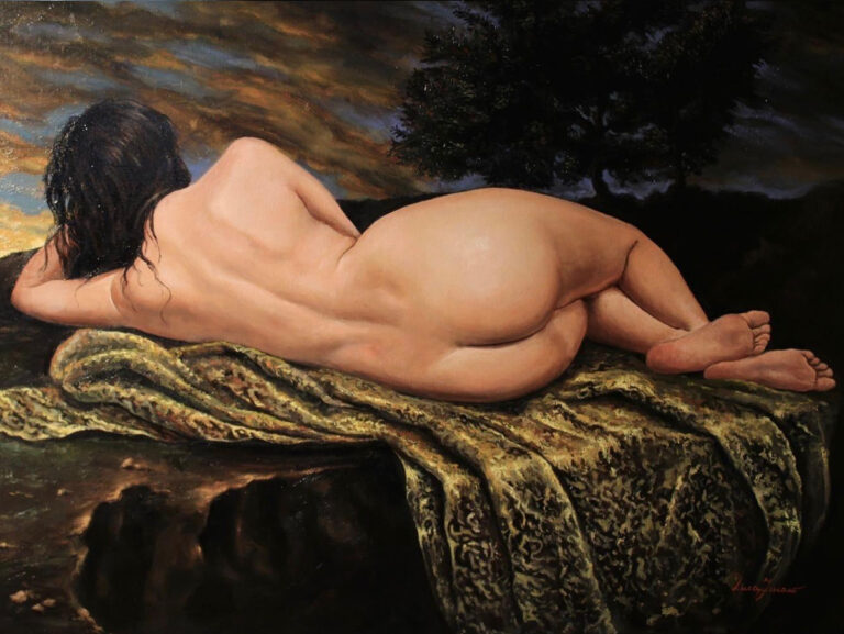 Luca Ferraro L'ATTESA 2024 - tempera grassa su tela - cm 50x70